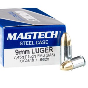 1000 Rounds of 9mm Ammo by Magtech Steel - 115gr FMJ **STEEL CASES**