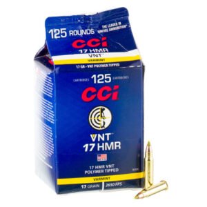 125 Rounds of .17 HMR Ammo by CCI - 17gr VNT