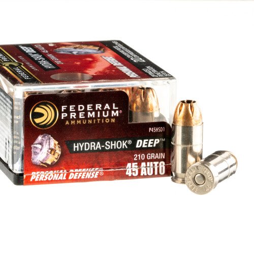 20 Rounds of .45 ACP Ammo by Federal Hydra-Shok Deep - 210gr JHP