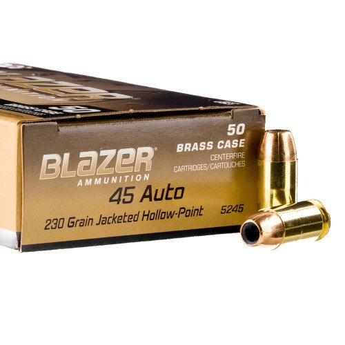 50 Rounds of .45 ACP Ammo by Blazer Brass - 230gr JHP