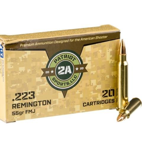 1000 Rounds of .223 Ammo by Patriot Sports - 55gr FMJ