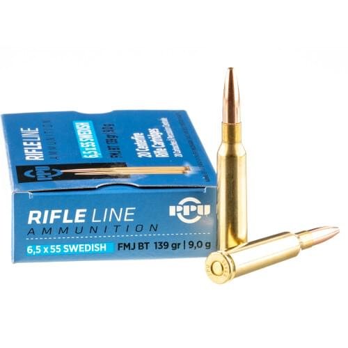 20 Rounds of 6.5x55mm SE Ammo by Prvi Partizan - 139gr FMJ
