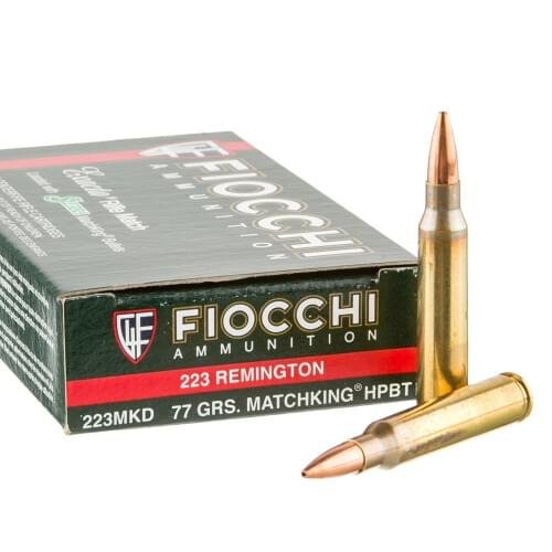 200 Rounds of .223 Ammo by Fiocchi Exacta - 77gr HPBT