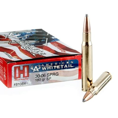 200 Rounds of 30-06 Springfield Ammo by Hornady American Whitetail - 180gr InterLock SP