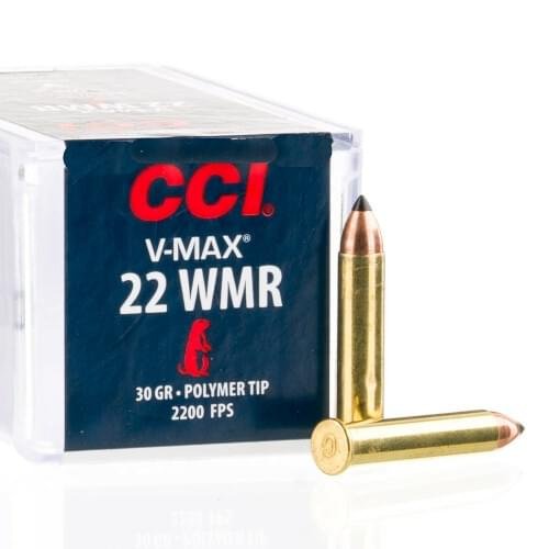 50 Rounds of .22 WMR Ammo by CCI V-Max - 30gr Polymer Tipped