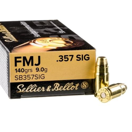 50 Rounds of .357 SIG Ammo by Sellier & Bellot - 140gr FMJ