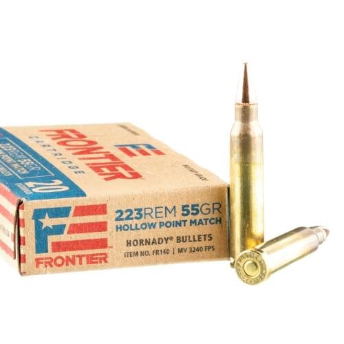 500 Rounds of .223 Ammo by Hornady Frontier - 55gr HP Match